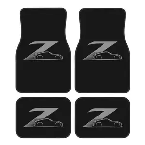 370z Custom Gray Japanese Street Race Car Floor Mats Set of 4 Pcs Car Front and Rear Foot Mats with Non-Slip Backing Rubber