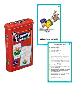 Sensory Diet Cards for Kids – Self-Regulation & Sensory Processing Activity Deck | 60 Illustrated Cards with Proprioception, Vestibular, Tactile, Oral Motor & Visual Activities | Classroom & Therapy Tool with Storage Tin by Super Duper Publication