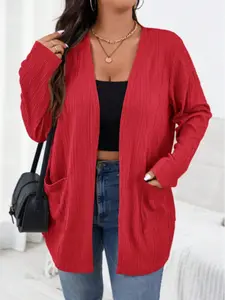 Elegant V-Neck Long Sleeve Cardigan Top Knitwear for Women, Casual Fitted Solid Plain Blouse, Fall & Winter Fashion, Ladies' Daily Wear