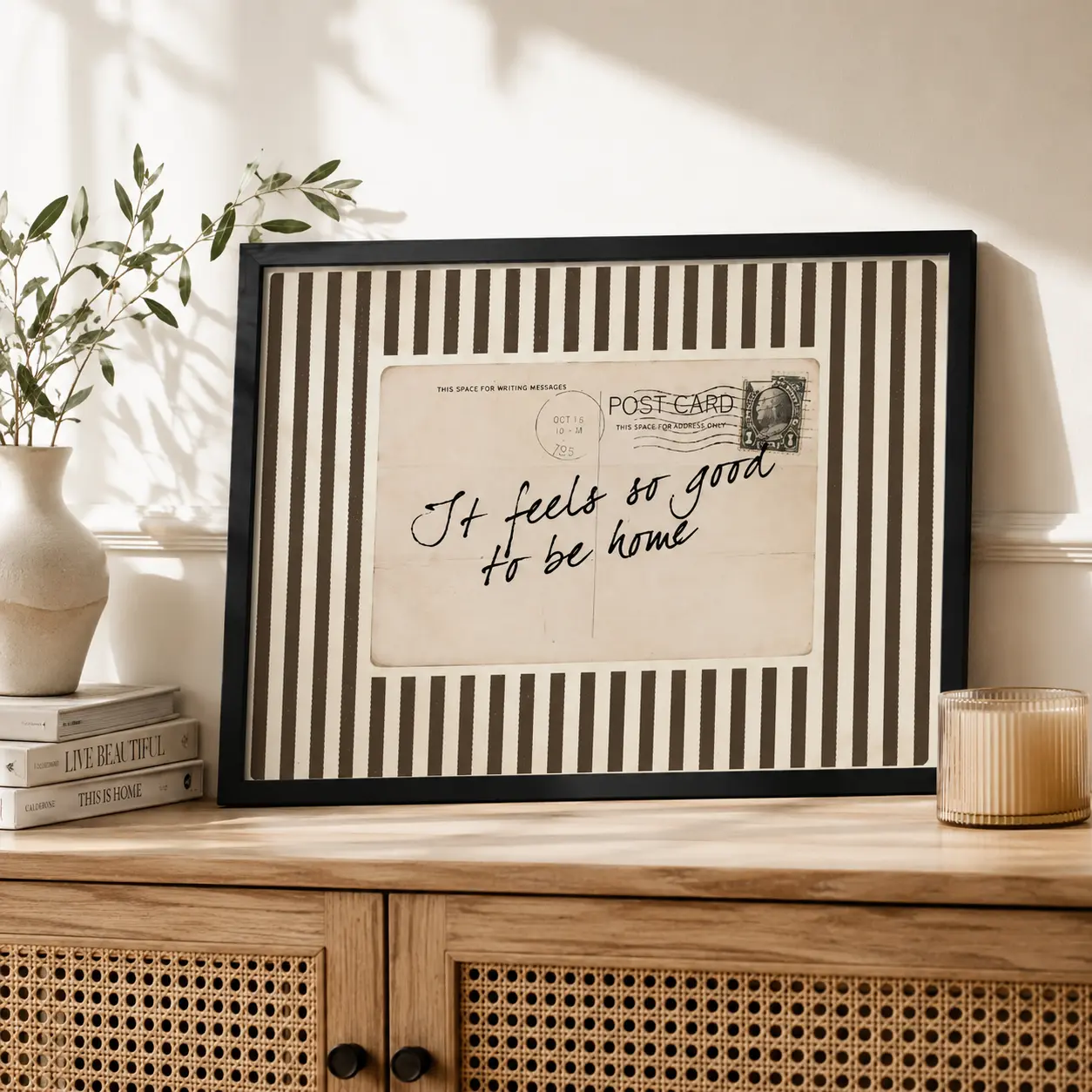 It Feels So Good to Be Home Poster | Cozy Retro Wall Art | Vintage Quote