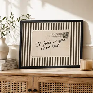 It Feels So Good to Be Home Poster | Cozy Retro Wall Art | Vintage Quote