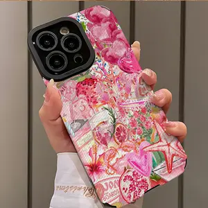 Cute Heart Starfruit Pattern Shockproof Slim Phone Case for iPhone 16/15/14/13/12/11/plus/pro Max, Stylish Gift for Friends and Loved Ones