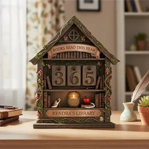 Custom Name Western Fairy Tale Books Tracker Sign, Fantasy Book Read This Read Counter, Personalize Book Lover Gift, Rustic Library Decor