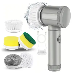 1pc Electric Magic Brush, Spin ScrubberElectric Cleaning Brush 5-in-1 HandheldKitchen Cleaner Cordless Spin Scrubber,Power Scrubber Bathroom RechargeableScrub Brush,Automatic Rotating PowerCleaning Brush Scrubber For Cleaning