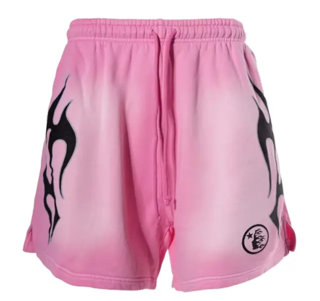 (NFC TAG 100% Authentic)  Hellstar Sports Flame Shorts Pink