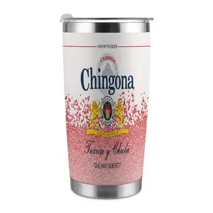 1pc Chingona Imported Beer Tumbler 20oz, Insulated Coffee Cup, Wide Mouth, Non-Slip, Rust-Proof, Leak-Proof,, Oval Shape, Reusable, Hand Wash, Valentine'S Day Theme, Multipurpose