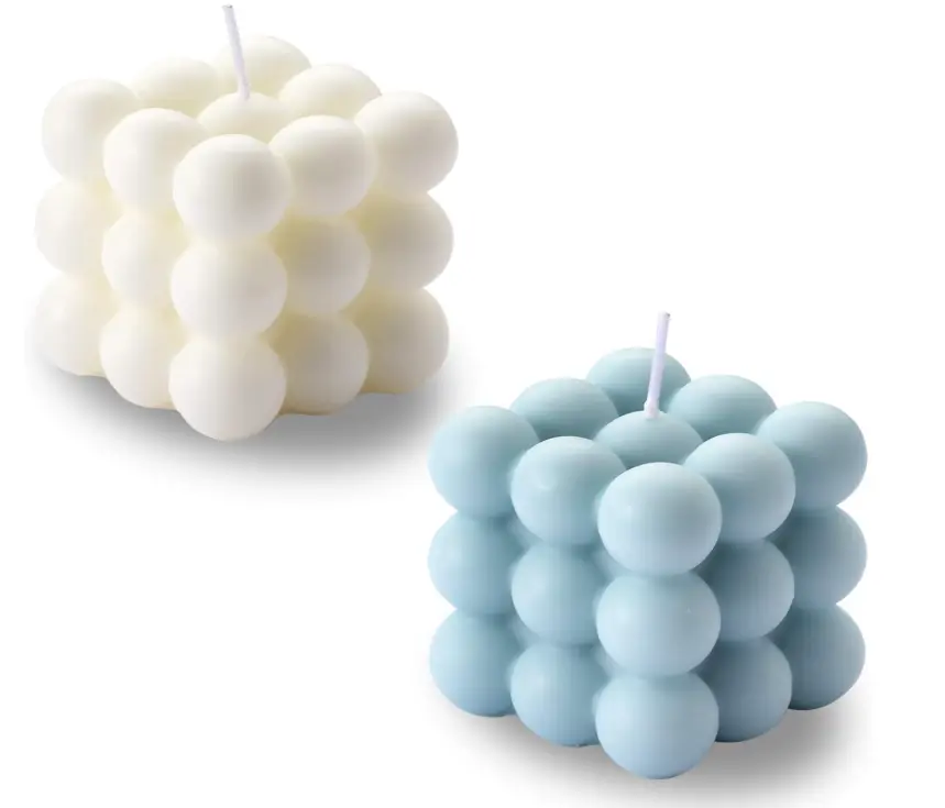 Bubble Candle - Cube Soy Wax Candles, Home Decor Candle, Scented Candle Set 2 Pieces, Home Use and Gifting