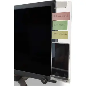 Fashion Multifunction Utility  Transparent Computer Monitors Side Panel/Memo Pads/Message Boards/Sticky Boards for Computer Screen, 1 Set (Left & Right) (Phone Holder)