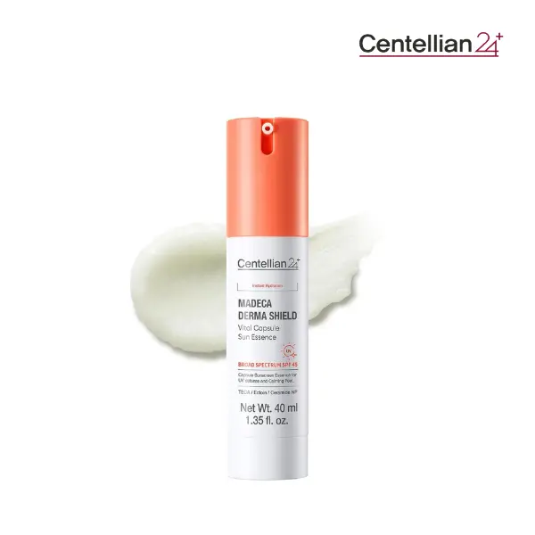 [NEW] [Centellian24] Madeca Derma Shield Vital Capsule Sun Essence (OTC) 40ml | Moisture-Cream Watery Formula | Hydration, Elasticity & UV Protection with Cica & Radiance Boost | Korean Skincare Moisturizing Hydrate