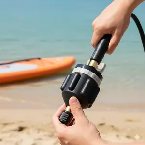 Multi-Size Quick-Connect Inflator Adapter | Portable Air Pump Nozzle, Leakproof Valve for Water Sports, Beach Toys, Pool Floats | Fast Inflation Tool with Secure Seal