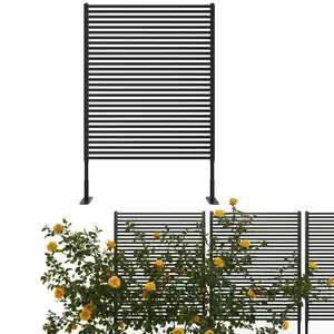 Garvee Metal Privacy Screen Outdoor Panels 47x71 in - Freestanding, Rust-Resistant Decorative Fence for Balcony, Yard, Garden, Patio - Brown Weatherproof Privacy Fencing