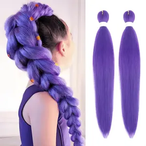 30 Inch Long Purple Braiding Hair Pre-Stretched Synthetic Braiding Hair Extensions, 2 Pack Vibrant Purple for Box Braids, Twists & Cornrows, Perfect for Stage, Party, Halloween & Cosplay Looks