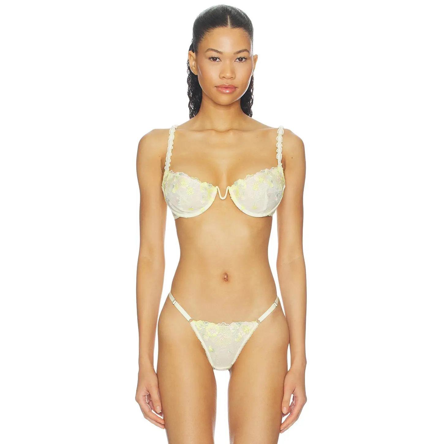KAT THE LABEL Amelia Underwire Bra in Limoncello