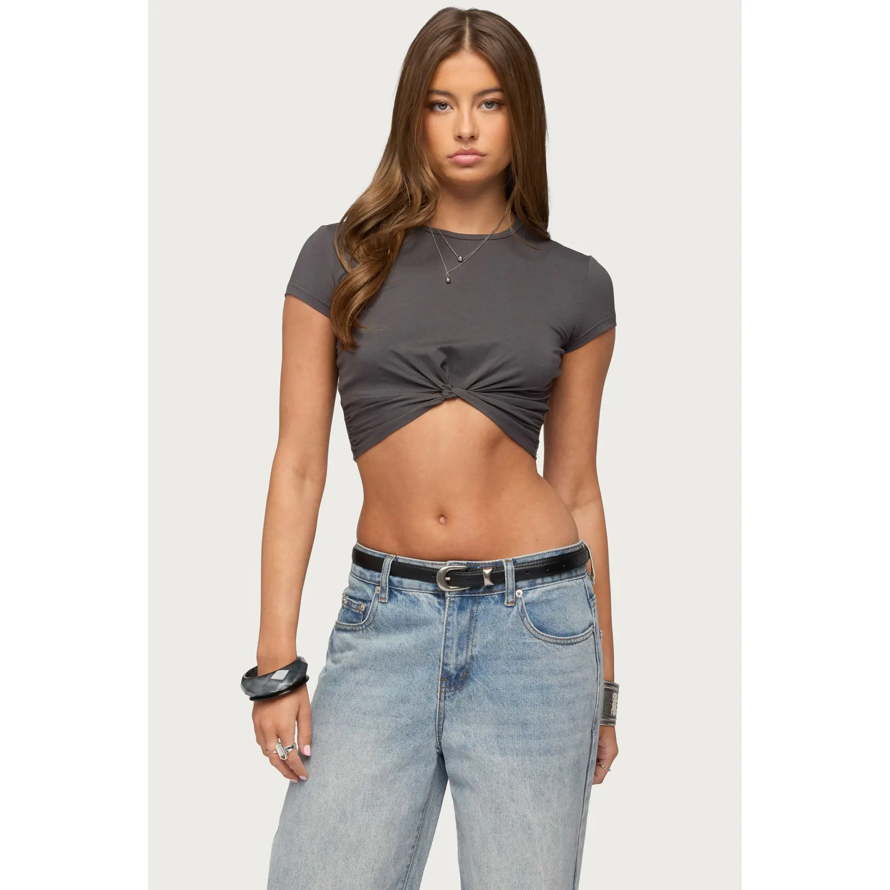 Sephey Twisted Cropped T Shirt