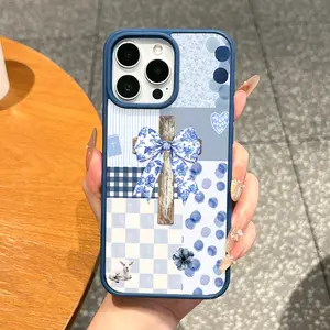 Premium Magnetic Case for iPhone11/12/13/14/15/16/17/promax Chinoiserie Cross Faith Bow MagSafe Ready,Anti-Fall,Ultra-Thin Design|Perfect for Everyday Use