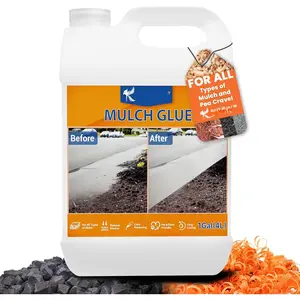 Mulch Glue for Landscaping, 1 Gallon Rock Glue, Pea Gravel Binder Stabilizer, Bond Lock Rubber Mulch Anchor,  Rock Lock, Safe Landscape Adhsive for Lawn, Patio, Garden Border