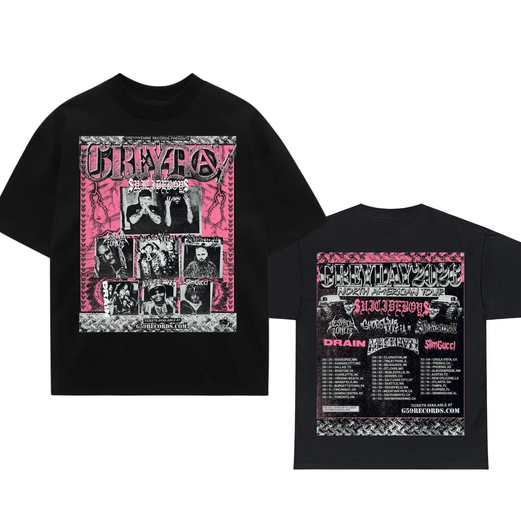 Grey Day 2026 Tour Shirt, icideboys G59 Merch, Unisex Rapper Clothing