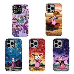 JIACC Courage the Cowardly Dog Starry Night Mashup Phone Case–Comic style for iPhone 17 ProMax Plus Air 16 15 14 13 12 11 X XR & SamsungS25 S24 S23 S22 Ultra, Aesthetic Protective Cover with Unique Gift Option