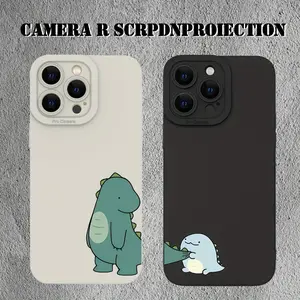 Creative Funny Cute Minimalist Bear Couple Phone Case for iPhone 16 15 14 13 12 11 XS XR X 7 8 Plus Pro Max  - Gift for Friends, Family, Boyfriend, Girlfriend