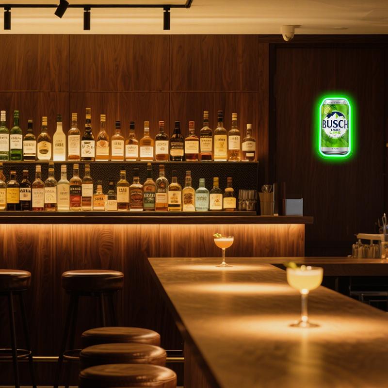 Busch Lime Beer Led Neon Sign for Wall Decor, Neon Lights for Bedroom Led Signs Suitable for Man Cave Bar Pub Restaurant Christmas Birthday Party Gift Led Art Wall