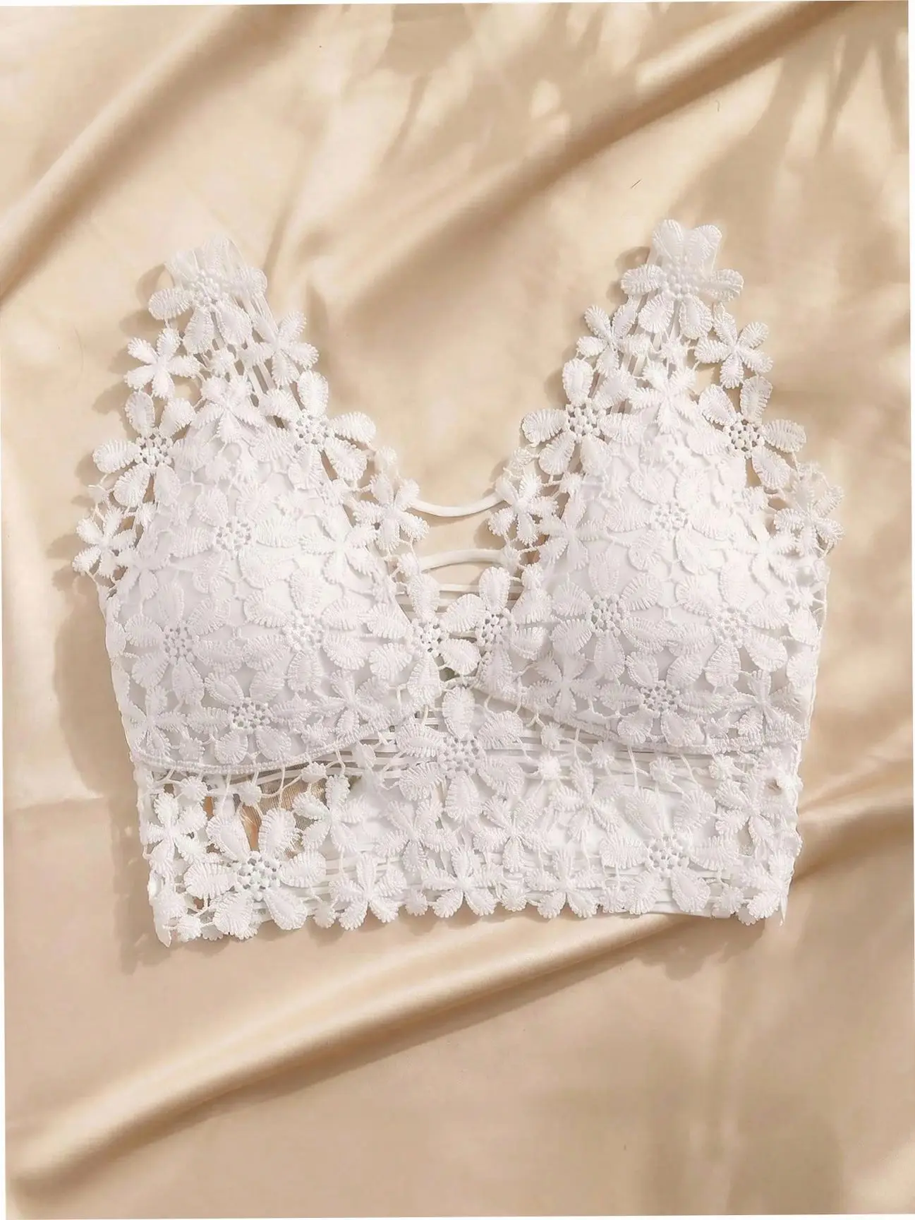 Longline Bralette Guipure Lace Sexy Lingerie Romantic Date Night