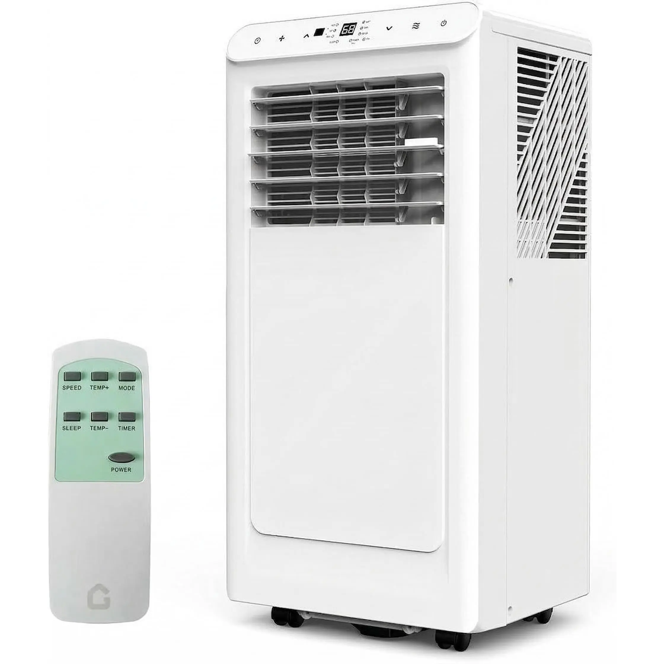 Portable Air Conditioner, 8000 BTU Quiet Portable AC Unit for Rooms Up to 350 Sq ft, 3-in-1 Room Air Conditioner with Fan & Dehumidifier, Black Indoor AC for Bedroom Living Room & Office, 8000 BTU