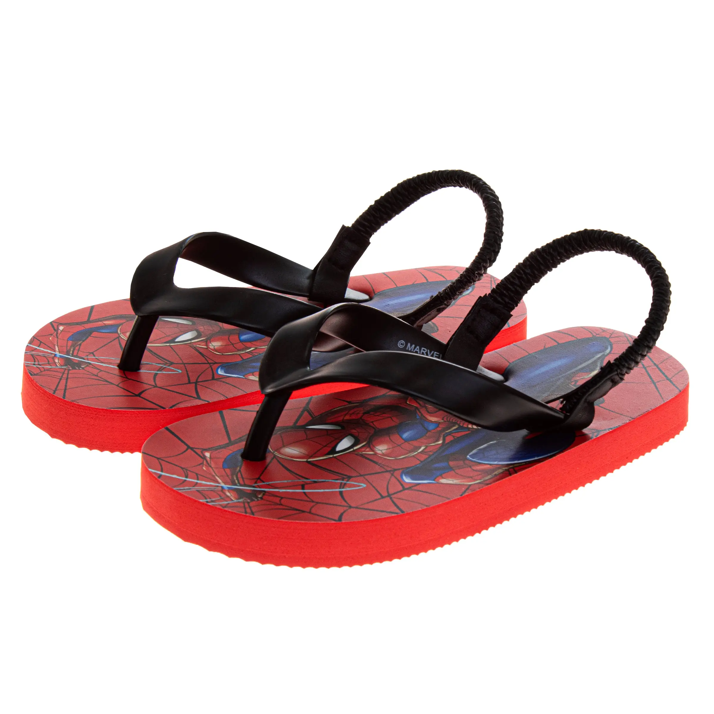 JOSMO KIDS Spider-Man Toddler Boys' Sandals, Open Toe Flip Flops with Adjustable Back Strap, EVA Water Shoes for Pool and Beach, 5 - 6 Years, Josmo Shoes, Water Resistant, Toddler Sandals, Secure Fit, Superhero Theme