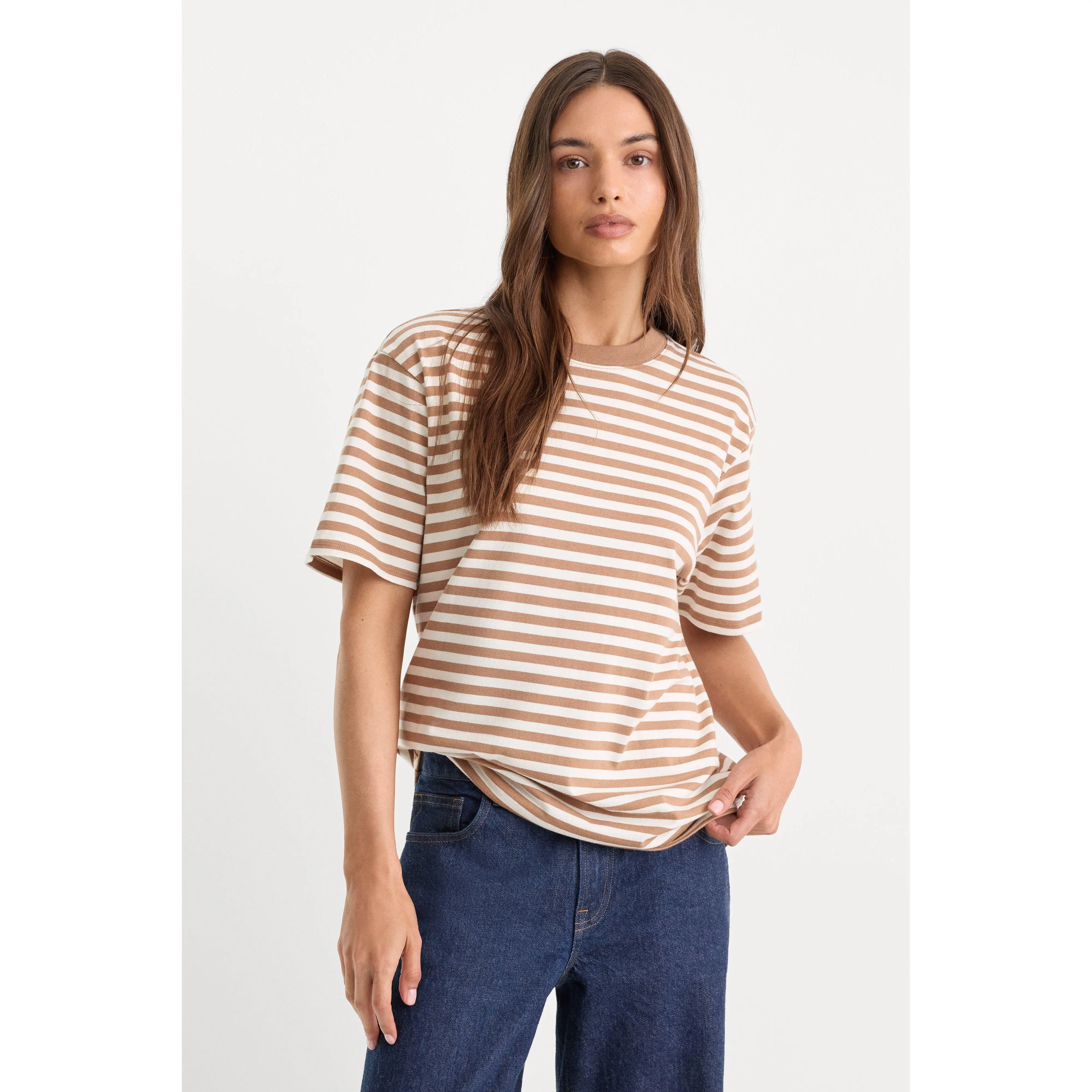 THE OVERSIZED TEE | CLEAN STRIPE HEARTH