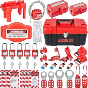 VEVOR 42 PCS Lockout Tagout Kits, Electrical Safety Loto Kit Includes Padlocks, 5 Kinds of Lockouts, Hasps, Tags Ties, Box, Lockout Safety Tools for Electrical Risk Removal in Industrial, MachineryVEVOR Super Brand Day