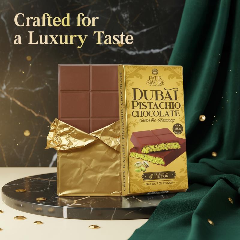 Patis Savore Dubai Chocolate Pistachio Bar Bar Milky | 7 oz | TikTok