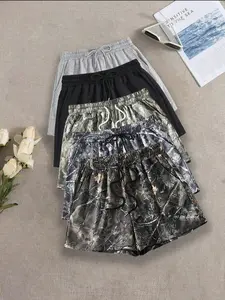 Women's Camo Print & Plain Shorts, Casual Comfy Breathable Printed Shorts for Summer, Ladies Bottoms for Daily Wear, Womenswear
