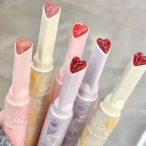Gogo Little Bear Floral Honey Lipstick Moisturizing Heart-Shaped Lip Balm Student Lipstick Pen