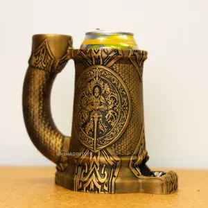 Paladin Dice Tower Mug Can Koozie - Table Top Gaming Cup for 12 oz Cans - DND Gaming Accessory Reusable