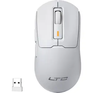 LTC GM024 Tri-Mode Wireless Gaming Mouse, 59g Ultra-Light Ergonomic Gaming Mouse 2.4Ghz/BT/Wired, 6-Level DPI 4800 Max, 1000Hz, 5 Programmable Buttons, Pro Software