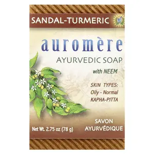 Auromere Ayurvedic Bar Soap with Neem, Sandal-Turmeric, 2.75 oz (78 g)