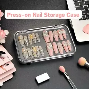 Acrylic Nail Art Storage Box, Large Capacity Portable Transparent Display Rack, Durable Acrylic Material, Ideal for Manicure Tools & Accessories
