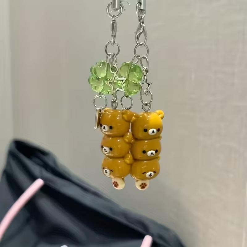 1 Piece Tanghulu Bear Super Cute Bear Mobile Phone Chain Charm & CCD Pendant, Ideal Gift for Friends, Perfect Choice for Valentine's Day to Give to Your Beloved