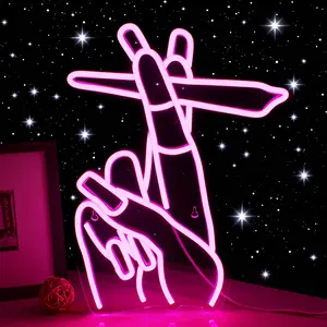 Creative Gesture Design Neon Sign, USB Powered LED Neon Light, Decorative Light for Home, Office, Shop, Coffee Shop, Restaurant, Game Room, Girl's Room