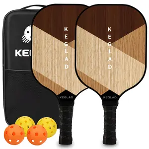 KEGLAD Pickleball Paddles, Graphite Pickleball Paddles Set of 2, Lightweight Pickleball Set with 4 Pickleball Balls and 1 Carrying Bag, Pickleball Rackets Gifts for Women Men
