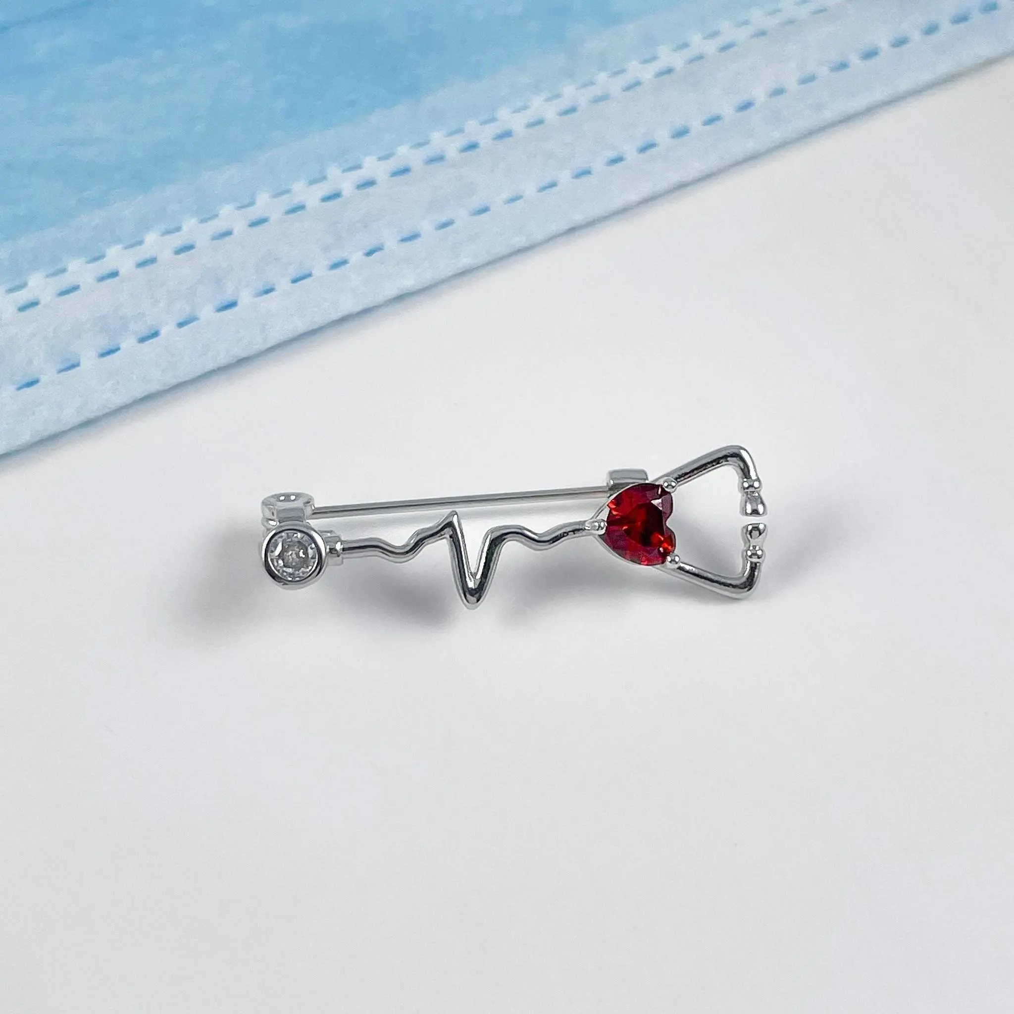 Dainty Heartbeat Stethoscope Pin
