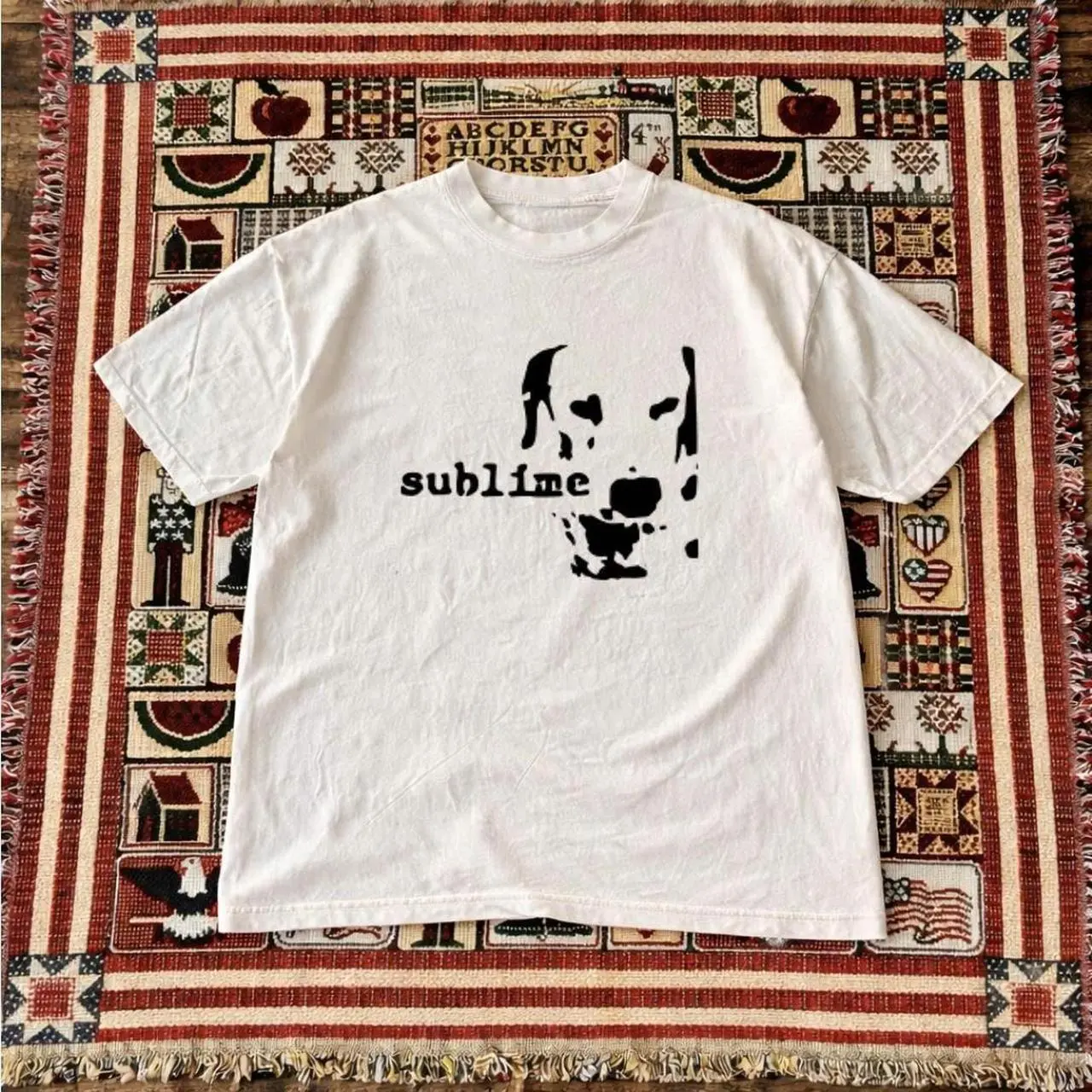 Gildan Men's White T-shirt, Sublime white cotton t-shirt, Vintage Ska Punk Inspired Graphic Tee, Retro Alternative Music Shirt, Minimalist Black & White Graphic T-Shirt, 90s Aesthetic Unisex Tee
