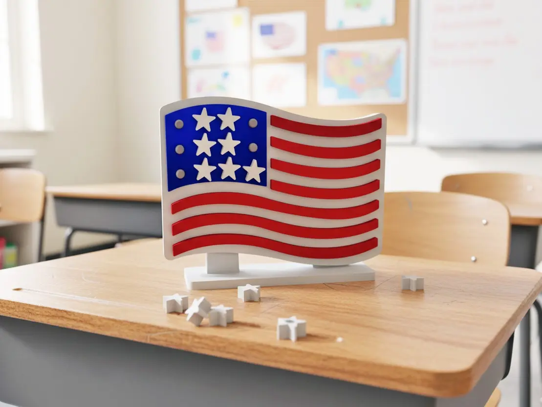 U.S. Flag Display Model with Stand - American Flag