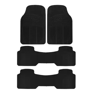 Heavy Duty Rubber Car Floor Mats 3 Row Protection for GMC Acadia - Black