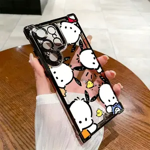 Cute Cartoon for Pochacco Phone Case Compatible with Samsung Galaxy S25 S24 S23 S22 S21 FE Ultra Plus 4G 5G, Shockproof Transparent Soft Back Cover.