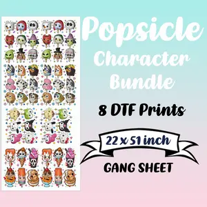 Popsicle Characters DTF Bundle Sheet