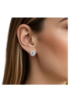 Moissanite Stud Earrings for Women in Sterling Silver Hypoallergenic 1.6 CT D Color Round Cut Moissante Earrings