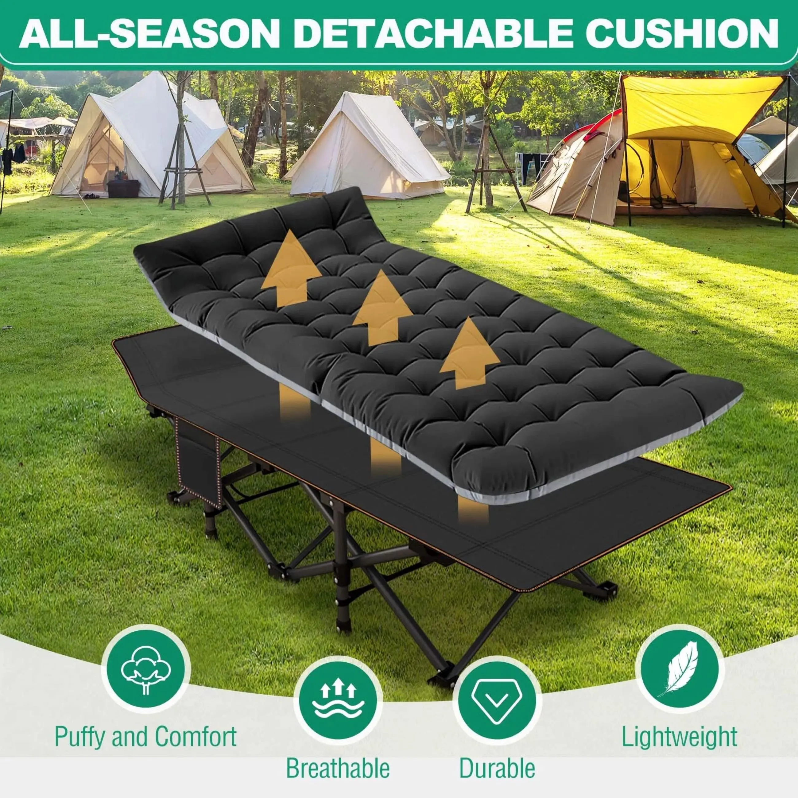 Adults Oversized / Standard Size Folding Sleeping Cot Bed Portable Cots