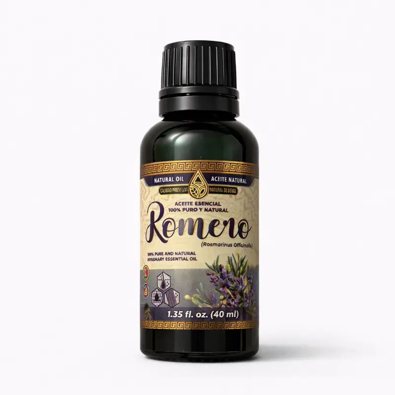 Aceite Esencial de Romero 40ml | 100% Puro y Natural (Rosmarinus Officinalis) | Aroma Herbal Fresco | Cuidado Cabello y Piel