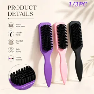 ✨【Hair Styling Brush】Premium Black Hair Smooth Anti Frizz Brush for Flyaway & Frizz Control, Sleek Ponytail & Bun Styling Tool, Daily Hair Finish Grooming Comb, All Hair Types, Portable Lightweight Salon Quality Hair Smoothing Brush 💫