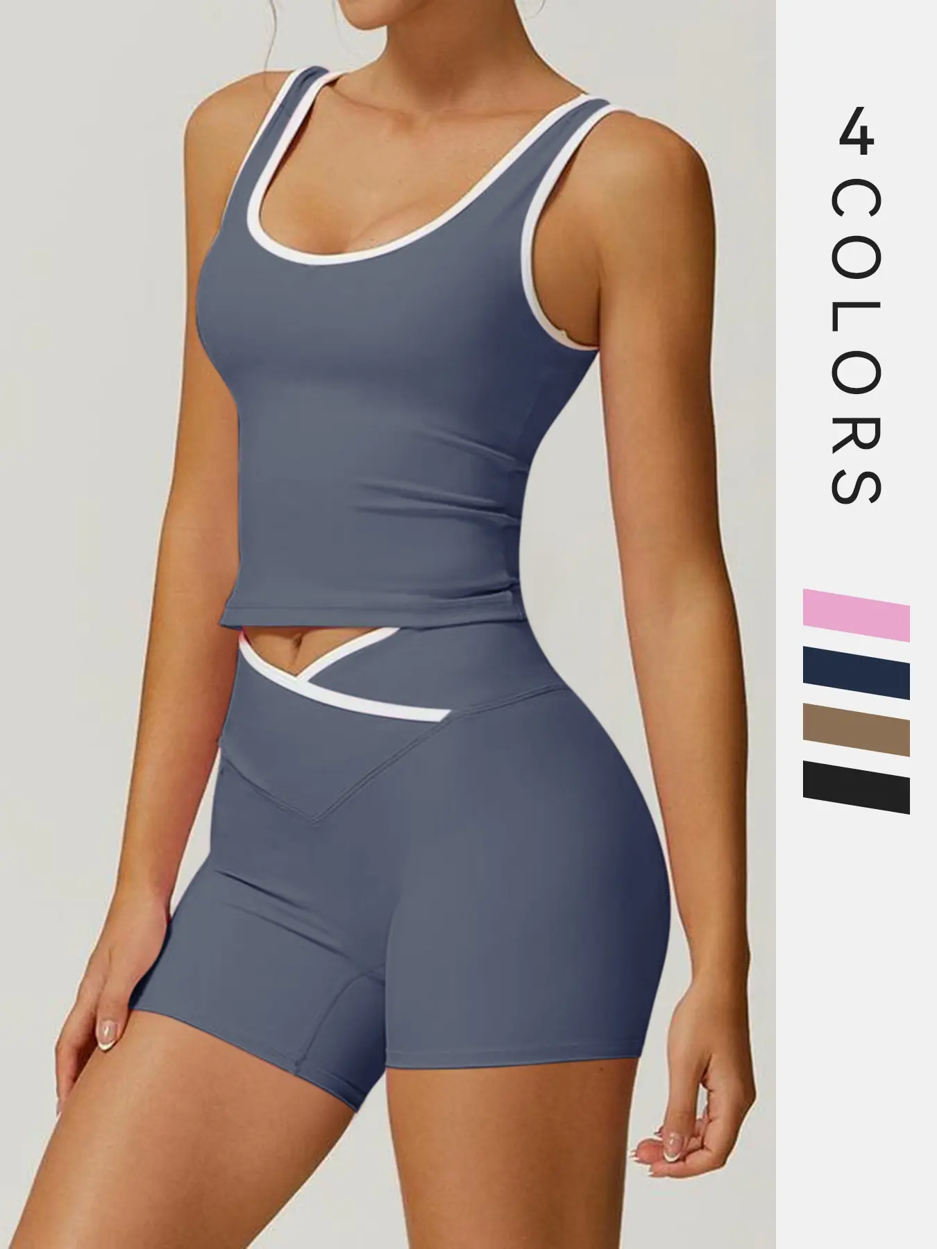 Women's High Waist Compression Shapewear Set, Yoga Shorts & Tight-Fitting Pants, Abdominal Control Butt Lifting, Fitness Outfit, Workout Sets, Sporty Set, Athleisure Wear Set